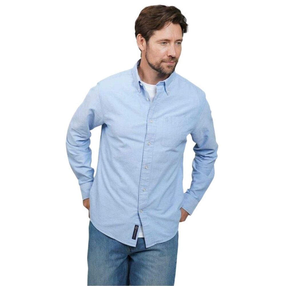 Howick Mens Oxford Long-Sleeved Shirt / Sky Blue